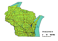 202x143 Editable Royalty Free Map Of Wisconsin, Wi In Vector Graphic