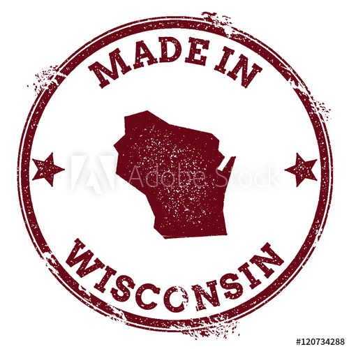 500x500 Wisconsin Vector Seal Vintage Usa State Map St Grunge Rubber