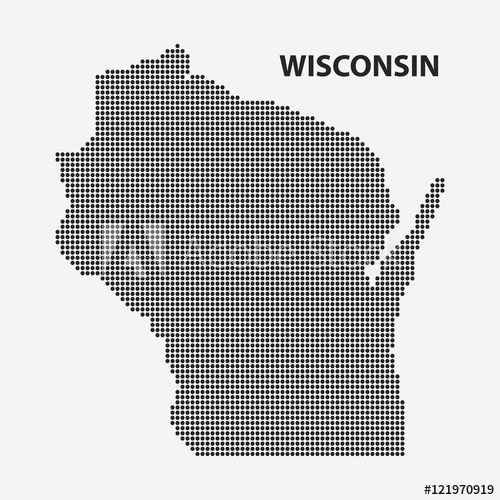 500x500 Dotted Map Of The State Wisconsin Vector Illustration