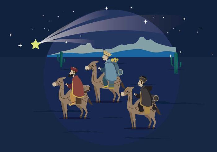 700x490 Three Wise Man Carrying Gold For Baby Jesus Illustration