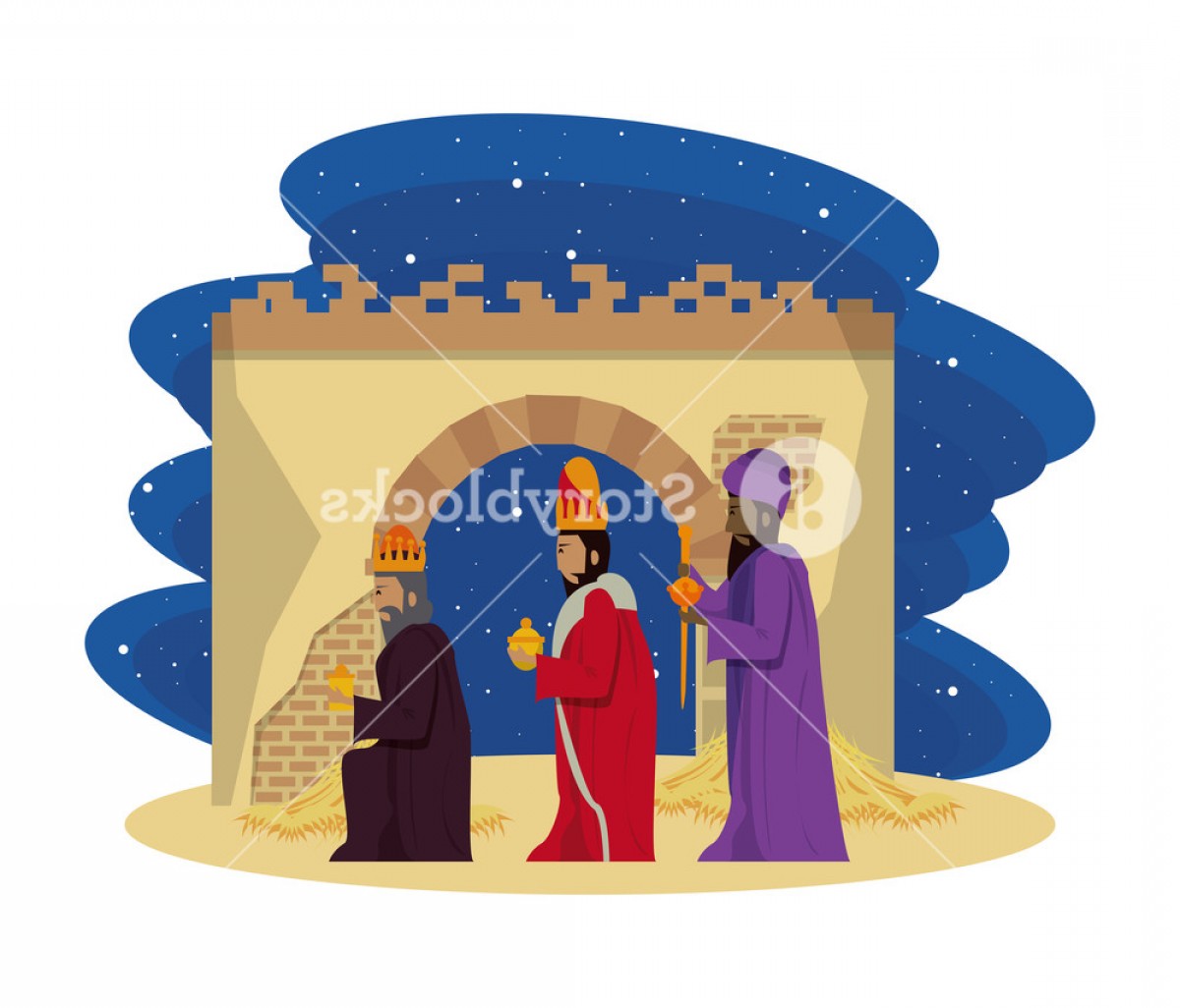 1200x1026 Traditional Christian Christmas Nativity Scene Of Three Wise Men