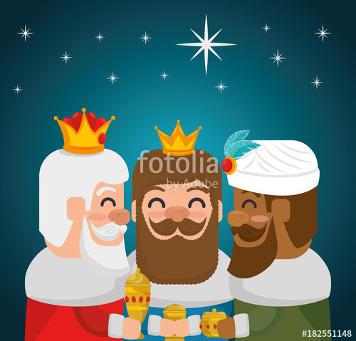 500x479 The Three Magic Kings Of Orient Wise Men Vector Illustration