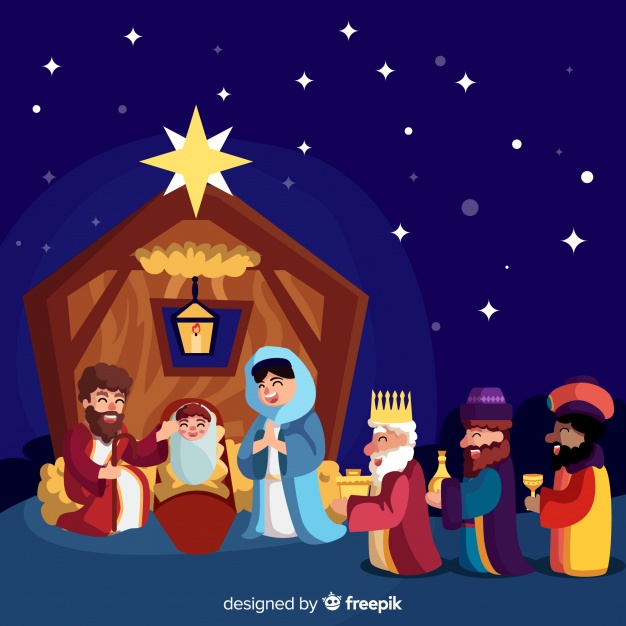626x626 Nativity Scene With Three Wise Men Vector Free Download