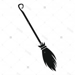 300x300 Photostock Vector Witch On A Broomstick Vector Black Silhouette