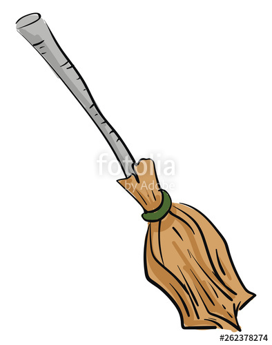 394x500 A Cartoon Witch Broom Vector Or Color Illustration Stock Image