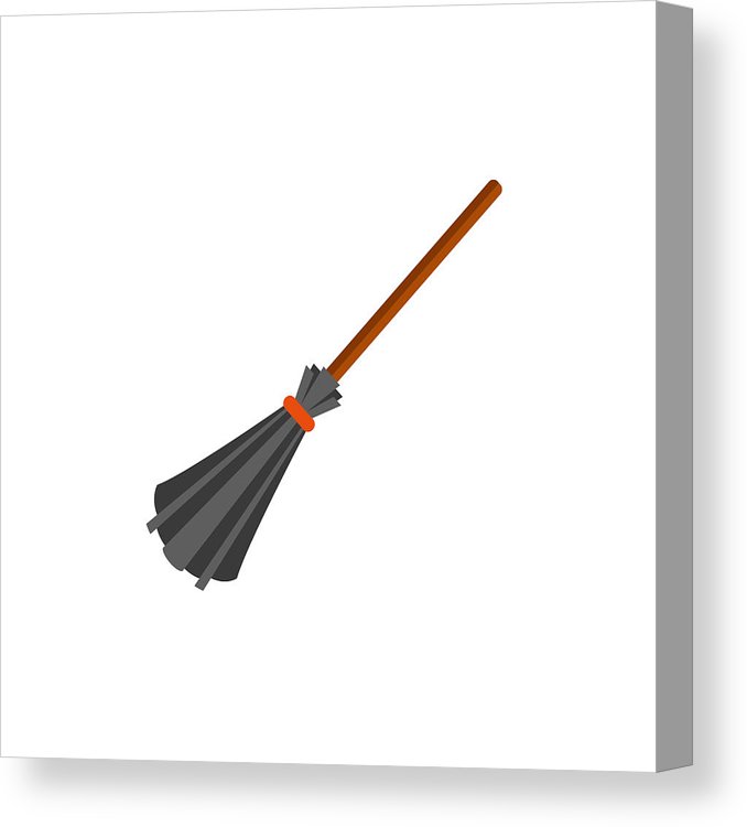 678x750 Witch Broomstick Vector Icon Canvas Print Canvas Art