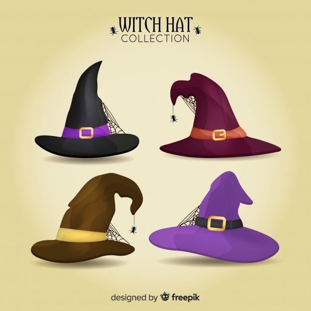 626x626 Halloween Witch Hat Collection Vector Free Download