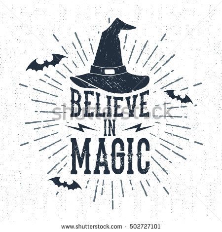 450x470 Hand Drawn Halloween Label With Textured Witch Hat Vector