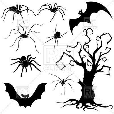 400x400 Halloween Silhouette Set Vector Image Of Silhouettes, Outlines