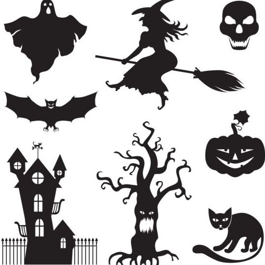 539x539 Halloween Silhouette With Witches Vector Download My Free