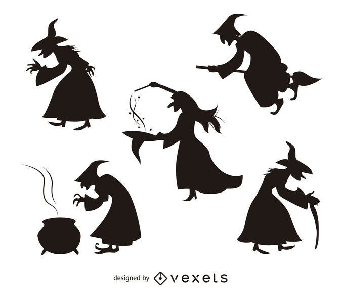674x570 Halloween Witch Silhouettes