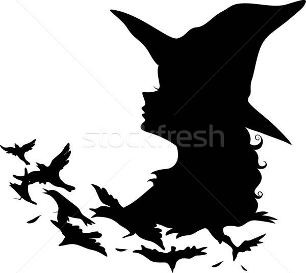 600x536 Witch Silhouette Vector Illustration Lenm