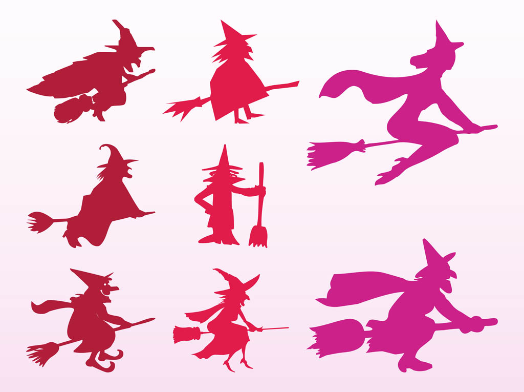 1024x765 Witches Silhouettes Vector Art Graphics