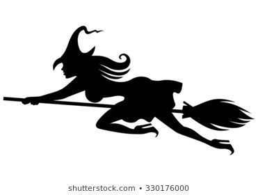 371x280 Illustrations Of Silhouette Of Witch On Broomstick Flying Fast