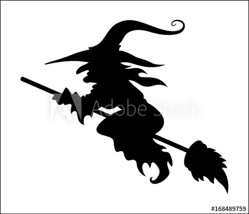 500x430 Flying Witch Silhouette Vector