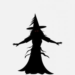 300x300 Halloween Evil Witch Silhouette Vector Studiogrfx