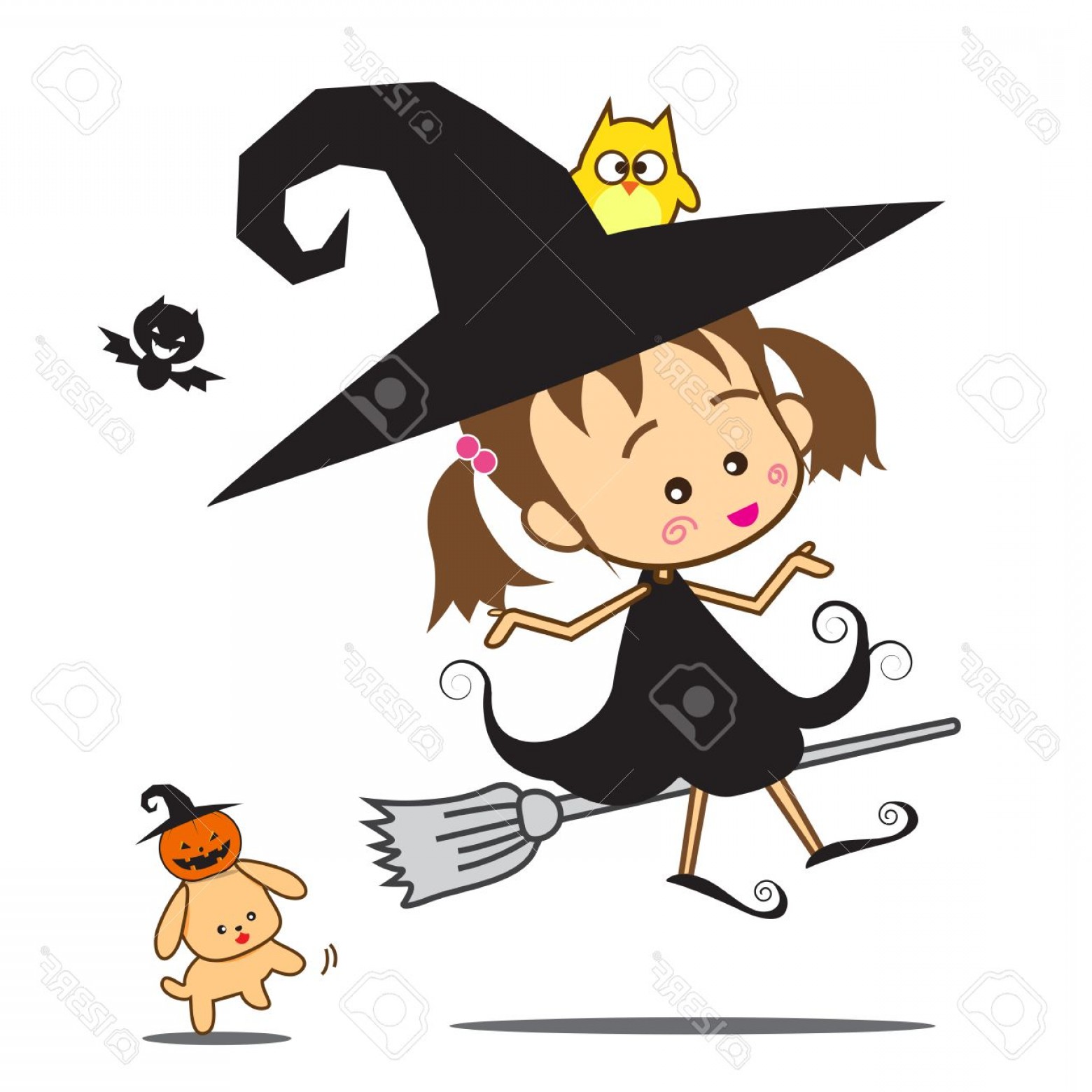 1560x1560 Photostock Vector Isolated Halloween Cartoon Cute Little Baby