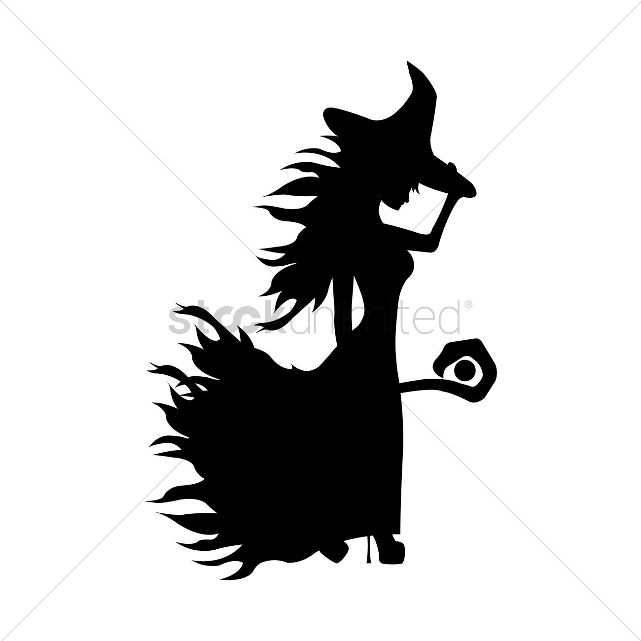 1300x1300 Silhouette Of Witch Vector Image