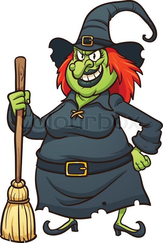 536x800 Evil Cartoon Witch Vector Stock Vector Colourbox