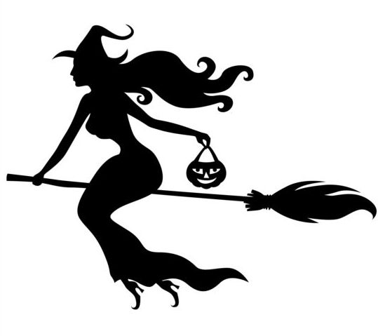 539x479 Witch Fly Silhouette Vector Set Free Download