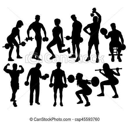 450x422 Collection Of 'fitness Silhouette Vector Free' Download More Than