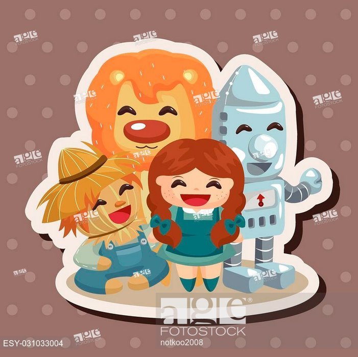 701x700 The Wizard Of Oz Cartoon Theme Elements, Stock Vector, Vector