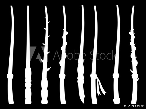 Magic Wands Silhouette On A Black Background Wizard Tool Vector 500x375 Magic Wands Silhouette On A Black Background Wizard Tool Vector
