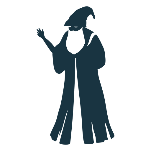Old Man Sorcerer Wizard Cap Robe Beard Detailed Silhouette 512x512 Old Man Sorcerer Wizard Cap Robe Beard Detailed Silhouette