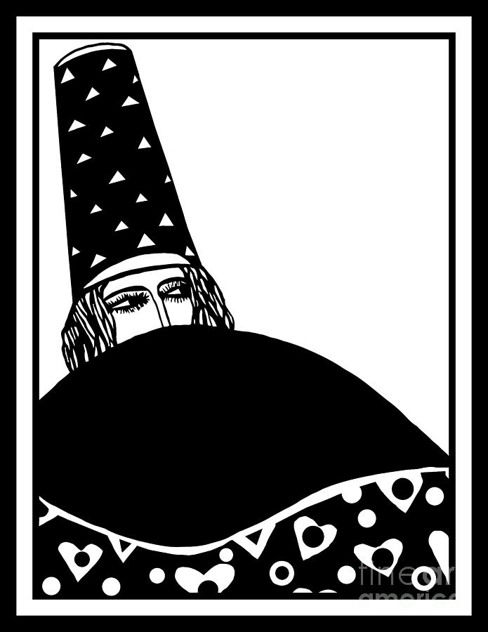 695x900 The Wizard, Vector Drawing In Black And White Digital Art