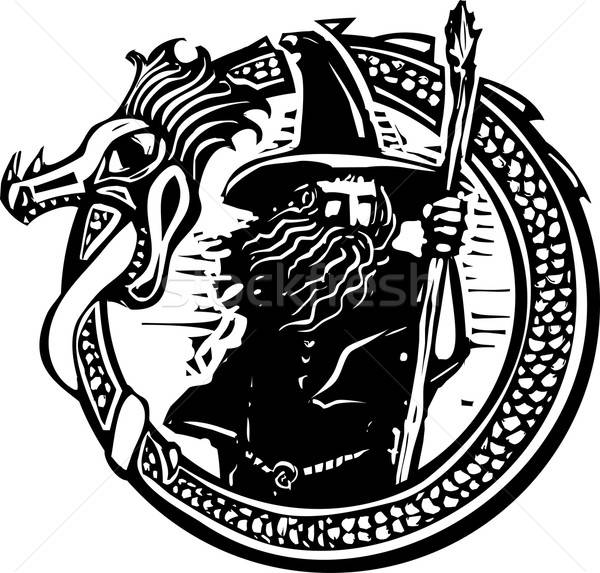 600x573 Dragon And Wizard Vector Illustration Jeffrey Thompson