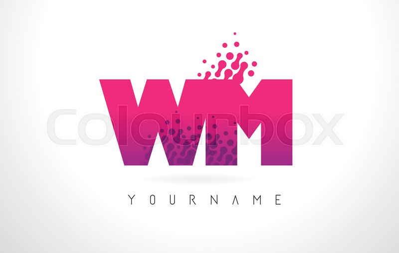 800x508 Wm W M Letter Logo With Pink Letters Stock Vector Colourbox