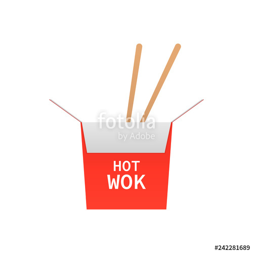 500x500 Wok Box, Vector Image Isolated On White Backgroun Stock Image