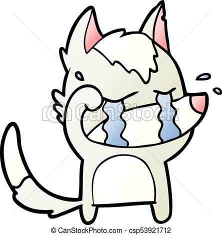 444x470 Cartoon Crying Wolf Rubbing Eyes Vector Clip Art