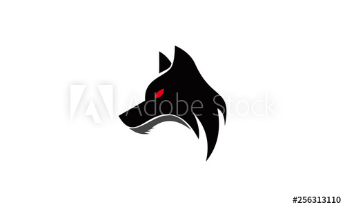 Evil Wolf Face Vector Logo 500x300 Evil Wolf Face Vector Logo