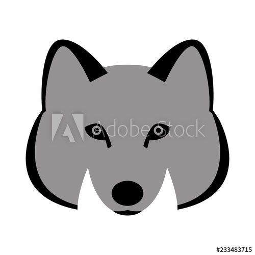 Wolf Face Vector Illustration Flat Style Front 500x500 Wolf Face Vector Illustration Flat Style Front