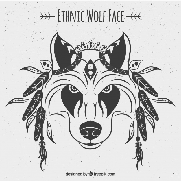 Ethnic Wolf Face Vector Free Download 626x626 Ethnic Wolf Face Vector Free Download