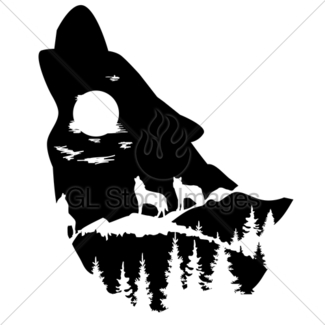 Vector Wolf Head Silhouette Gl Stock Images 325x325 Vector Wolf Head Silhouette Gl Stock Images