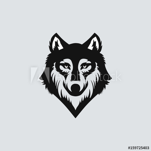 Wolf Head Black Silhouette On Solid Background Vector 500x500 Wolf Head Black Silhouette On Solid Background Vector