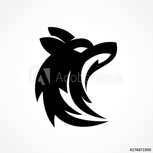 Wolf Head Silhouette Logo 500x500 Wolf Head Silhouette Logo