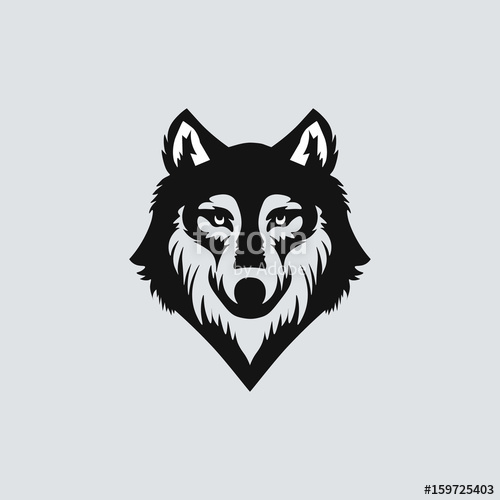 Wolf Head Black Silhouette On Solid Background Vector 500x500 Wolf Head Black Silhouette On Solid Background Vector