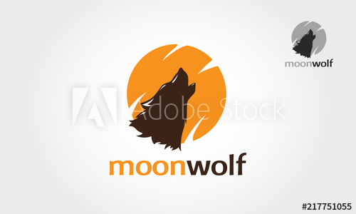 500x300 Silhouette Head Howling Wolf Logo Vector