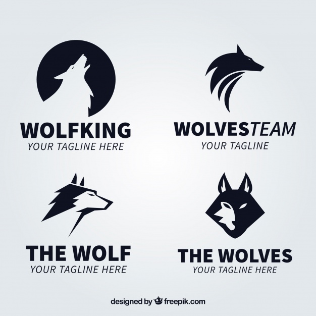 626x626 Modern Black Wolf Logo Collectio Vector Free Download