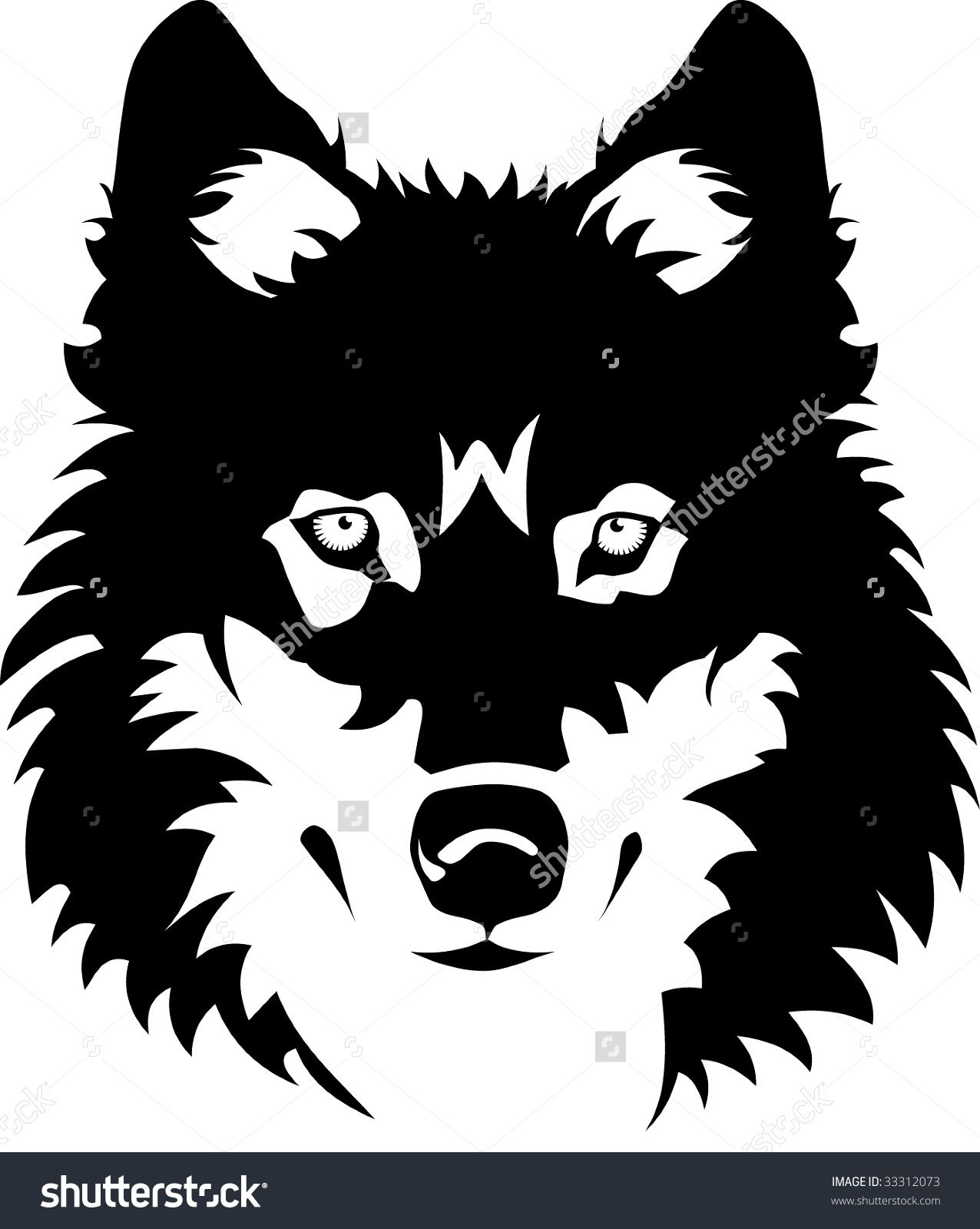 Vector Illustration Of Wolf Face Black And White Tattoo 1276x1600 Vector Illustration Of Wolf Face Black And White Tattoo