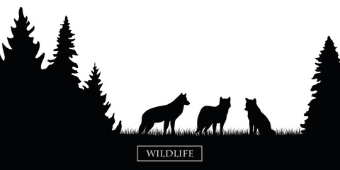 Download Wolf Pack Vector at Vectorified.com | Collection of Wolf ...