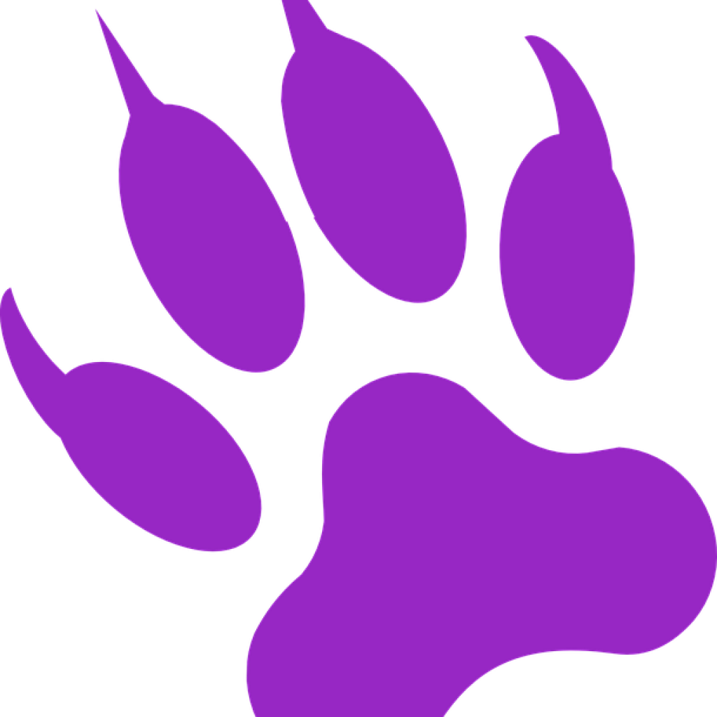 1024x1024 Purple Tiger Paw Paw Print Wolf Free Vector Graphic