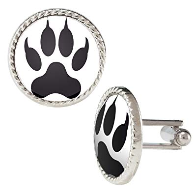 395x395 Vector Illustration Of Wolf Paw Print Cufflinks
