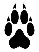 Wolf Paw Print Silhouette 150x200 Wolf Paw Print Silhouette