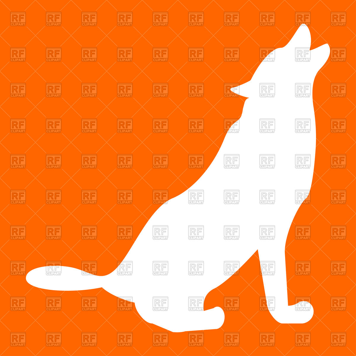 Wolf Silhouette On Orange Background Vector Image Of Plants 1200x1200 Wolf Silhouette On Orange Background Vector Image Of Plants