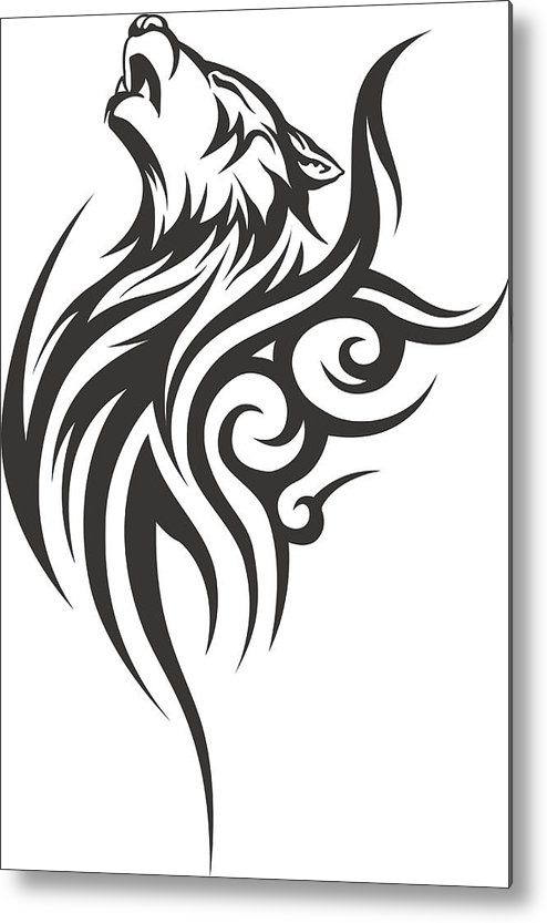 Vector Wolf Tattoo Men's Tattoo Women's Tattoo Metal Print 494x833 Vector Wolf Tattoo Men's Tattoo Women's Tattoo Metal Print