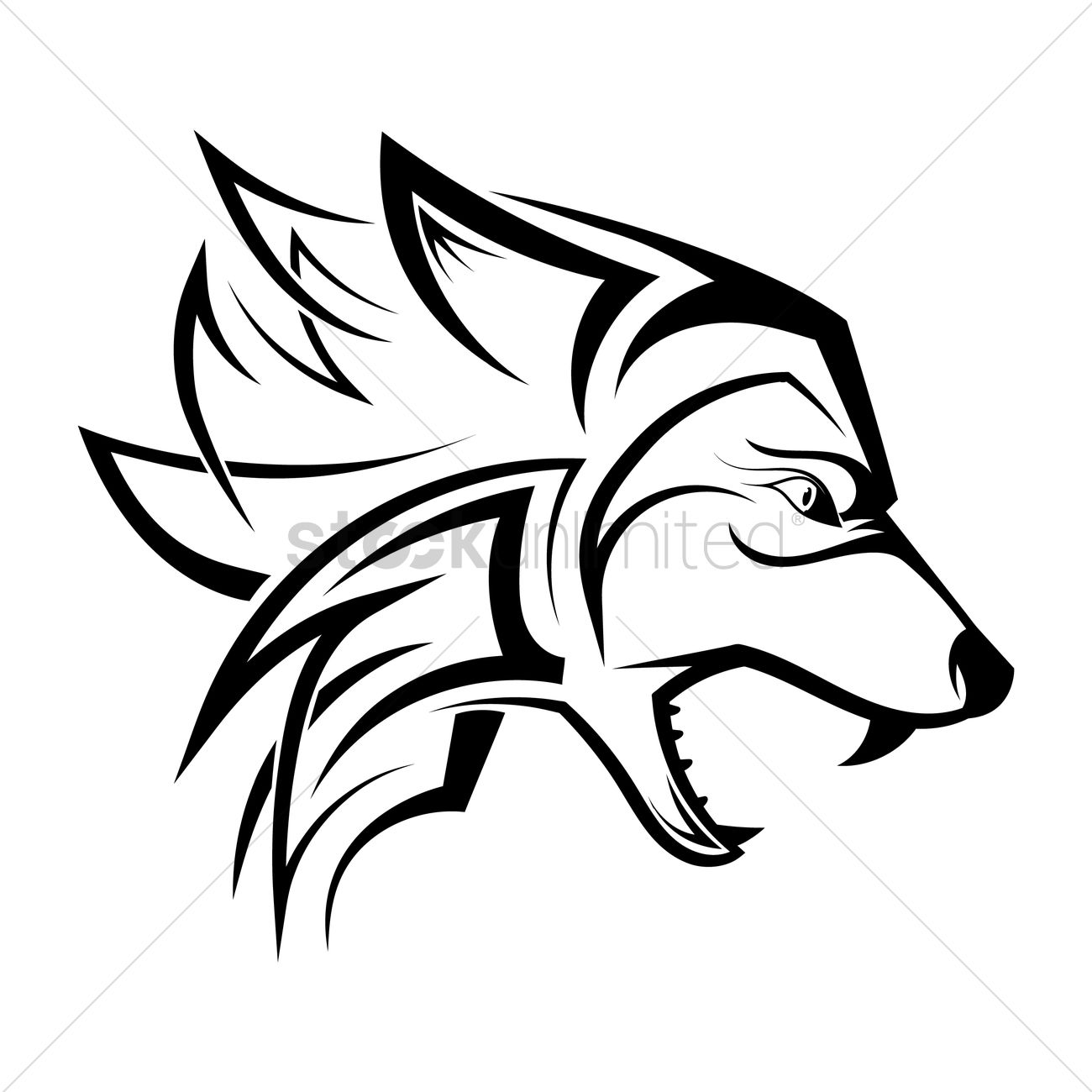 Wolf Tattoo Vector Image 1300x1300 Wolf Tattoo Vector Image